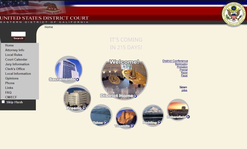 California Eastern District Court website, 2004.