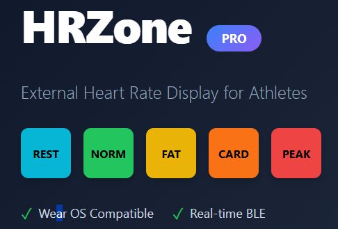HR Zone Pro — five heart-rate zones.