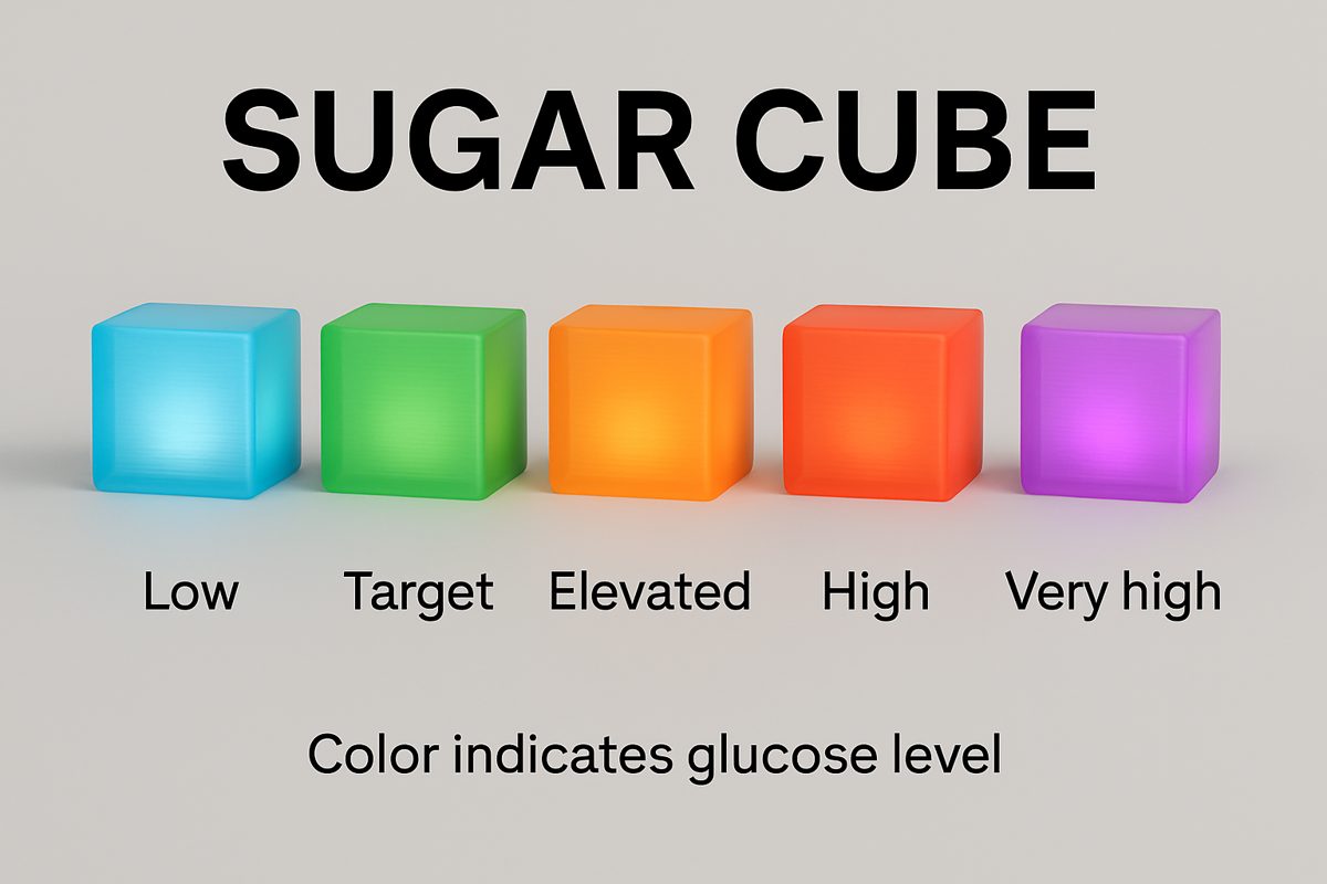 The five Sugar Cube colors, from low to very high.
